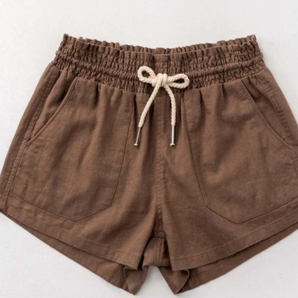 Rope drawstring Linen Shorts